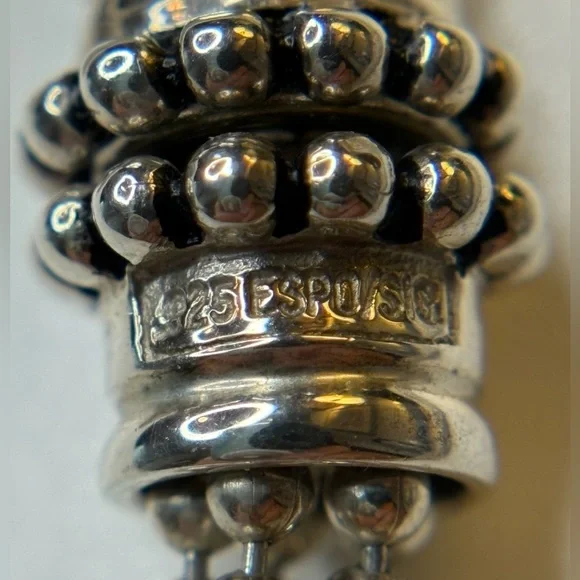 Joseph Esposito Sterling Silver Multi-Chain Necklace with Removable Onyx Pendant - Picture 5 of 8